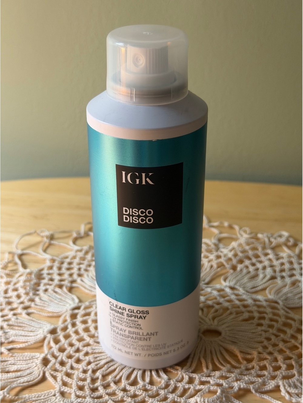 IGK Disco Disco Clear Gloss Shine Spray 172 ml - High Gloss Finishing Spray with